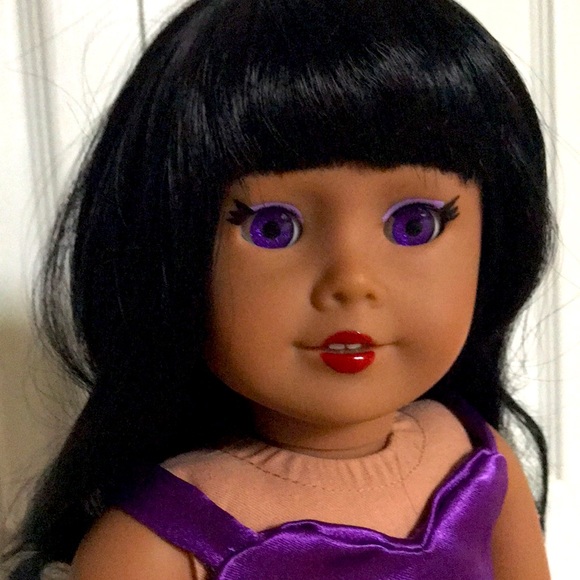 American Girl Other - Beautiful American Girl Custom 18” Doll 2014. Genie Outfit, Purple Eyes, New Wig